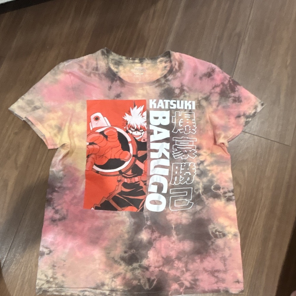Funimation My Hero Academia Katsuki Bakugo Tie-Dye Graphic T-Shirt 100% Cotton S